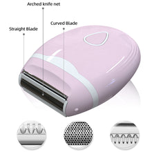Load image into Gallery viewer, Portable Electric Epilator 3IN1 Three Knife Heads Battery Hair Removal Shaver Wet/Dry Underarms Bikinis Arms For Woman Lady Gift Personal Care