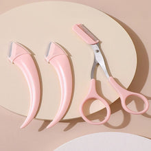 Load image into Gallery viewer, Safety For Beginners Eyebrow Trimmer Set Portable Eyebrow Scraper Eyebrow Clip Eyebrow Trimming Tool Set Makeup Beauty Tools