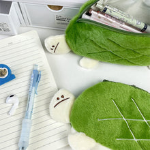 Load image into Gallery viewer, Cute Tortoise Plush Pencil Case Earphone Pouch Cartoon Animal Storage Organizer for Kids School/Office Supplies Multi-Purpose Stationery Bag