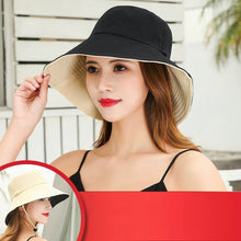 Load image into Gallery viewer, Double-Sided Fisherman Hat for Women Wide Brim Breathable Summer Sun Protection Hat Adjustable Chin Strap Outdoor Travel Daily Use