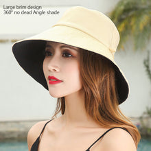 Load image into Gallery viewer, Double-Sided Fisherman Hat for Women Wide Brim Breathable Summer Sun Protection Hat Adjustable Chin Strap Outdoor Travel Daily Use