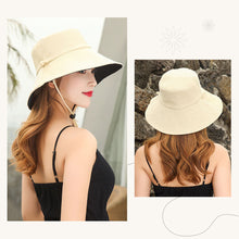 Load image into Gallery viewer, Double-Sided Fisherman Hat for Women Wide Brim Breathable Summer Sun Protection Hat Adjustable Chin Strap Outdoor Travel Daily Use