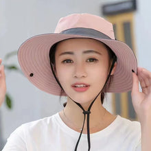 Load image into Gallery viewer, UV Protection Ladies Ponytail Hat Folding Bucket Hat Wide-Brimmed Sun Hat for Outdoor Travel Hiking Biking and Beach
