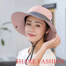 Load image into Gallery viewer, UV Protection Ladies Ponytail Hat Folding Bucket Hat Wide-Brimmed Sun Hat for Outdoor Travel Hiking Biking and Beach
