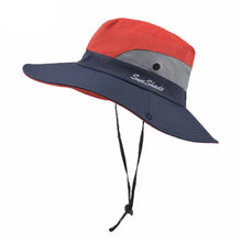 Load image into Gallery viewer, UV Protection Ladies Ponytail Hat Folding Bucket Hat Wide-Brimmed Sun Hat for Outdoor Travel Hiking Biking and Beach