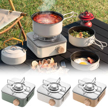 Load image into Gallery viewer, Outdoor Camping Butane Stove Used With Gas Canister Portable BBQ Cooking Stove Adjustable Fire Gear With Storage Bag