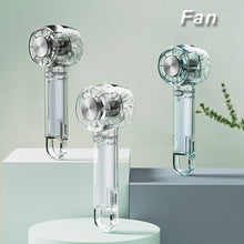 Load image into Gallery viewer, Transparent Cooling Fan With Retractable Buckle Desktop Turbo Fan Outdoor Handheld Fan USB Charging