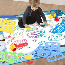 Load image into Gallery viewer, 100x80cm Magic Water Drawing Mat Coloring Doodle With Reusable Magic Pens Montessori Painting Board Educational Toys Kids Gifts