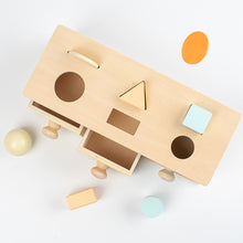Load image into Gallery viewer, Montessori Wooden Toys Baby Coin Ball Busy Drum Color Shape Cognition Match Educational Training Sensory Toy Baby Teaching Aid Gifts