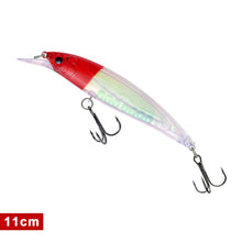 Load image into Gallery viewer, 1PC 8/11CM Holographic Foil Minnow Lure Bait ABS Floating Plastic Casting Treble Hook Artificial Bait Fishing Supplies