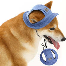 Load image into Gallery viewer, Spring Summer Pet Sun Hat for Cats and Dogs Breathable Fisherman Cap with Ear Holes Sun Protection and Shade for Outdoor Activities
