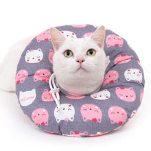 Load image into Gallery viewer, Pet Cat E-Collar Recovery Cone Protection Elizabeth Collar Adjustable Cotton Blends Collar Printed Elizabeth Circle for Cat