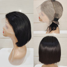 Load image into Gallery viewer, 13*4 Frontal Human Hair Wave Glueless Closure Human Hair Frontal Wigs Ombre Brown Mix Blonde Water Wave C Part Short Bob Wig