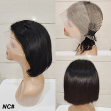 Load image into Gallery viewer, 13*4 Frontal Human Hair Wave Glueless Closure Human Hair Frontal Wigs Ombre Brown Mix Blonde Water Wave C Part Short Bob Wig
