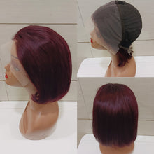 Load image into Gallery viewer, 13*4 Frontal Human Hair Wave Glueless Closure Human Hair Frontal Wigs Ombre Brown Mix Blonde Water Wave C Part Short Bob Wig