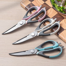 Load image into Gallery viewer, High-Quality 6-in-1 Powerful Kitchen Scissors Detachable Multi-functional Magnetic Storage Pouch Fish Scale Plane Peeler Crack Walnut Corkscrew