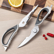 Load image into Gallery viewer, High-Quality 6-in-1 Powerful Kitchen Scissors Detachable Multi-functional Magnetic Storage Pouch Fish Scale Plane Peeler Crack Walnut Corkscrew