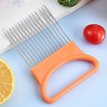 Load image into Gallery viewer, Stainless Steel Onion Fork with Sharp Needles Multi-Purpose Kitchen Slicer Tool Onion Meat Picker for Fruits BBQ Vegetable Prep With Protective Cover