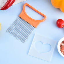 Load image into Gallery viewer, Stainless Steel Onion Fork with Sharp Needles Multi-Purpose Kitchen Slicer Tool Onion Meat Picker for Fruits BBQ Vegetable Prep With Protective Cover