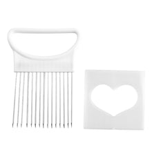Load image into Gallery viewer, Stainless Steel Onion Fork with Sharp Needles Multi-Purpose Kitchen Slicer Tool Onion Meat Picker for Fruits BBQ Vegetable Prep With Protective Cover