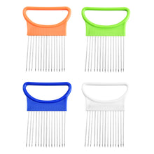 Load image into Gallery viewer, Stainless Steel Onion Fork with Sharp Needles Multi-Purpose Kitchen Slicer Tool Onion Meat Picker for Fruits BBQ Vegetable Prep With Protective Cover