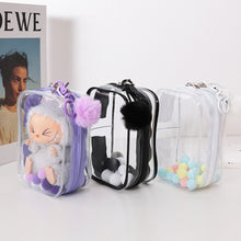 Load image into Gallery viewer, For 17cm Labubu V2 V3 15cm Cotton Doll Outfit Crossbody Pain Bag PVC Storage Bag Dolls Display Bag