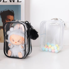 Load image into Gallery viewer, For 17cm Labubu V2 V3 15cm Cotton Doll Outfit Crossbody Pain Bag PVC Storage Bag Dolls Display Bag