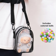 Load image into Gallery viewer, For 17cm Labubu V2 V3 15cm Cotton Doll Outfit Crossbody Pain Bag PVC Storage Bag Dolls Display Bag