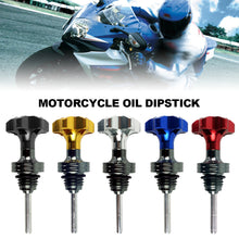 Load image into Gallery viewer, Aluminum Motorcycle Scooter Engine Oil Dipstick Filler Cap Plug Engine Crankcase Oil Level Gauge