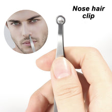 Load image into Gallery viewer, Stainless Steel Nose Hair Clip Round Head Circular Manual Press Type Men's Beard and Nose Hair Clipper