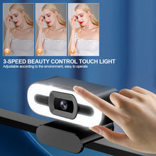 Load image into Gallery viewer, Full HD 1080P 2K 4K Webcam PC Laptop Auto Focus Webcam Live Streaming Flexible with Microphone Live Broadcast and Light