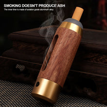 Load image into Gallery viewer, Car Walnut Ashtray Handmade Environmental Driving Cigarette Holder USB Charge Anti Fly Ash Portable Creative Ashtray Smoking Accessories