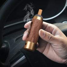 Load image into Gallery viewer, Car Walnut Ashtray Handmade Environmental Driving Cigarette Holder USB Charge Anti Fly Ash Portable Creative Ashtray Smoking Accessories