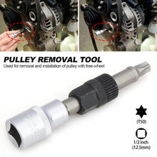 Load image into Gallery viewer, T50 Alternator Pulley Socket Drill Bit Wrench Tool With 33 Teeth Alternator Pulley Center Bolt Remover Socket Wrench Tool