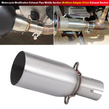 Load image into Gallery viewer, Motorcycle Modification Exhaust Pipe Middle Section 28-45mm Adapter 51mm Exhaust Section Non-destructive Install