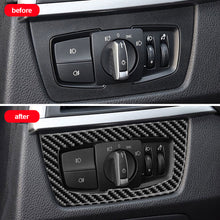 Load image into Gallery viewer, Carbon Fiber Auto Headlight Switch Frame Interior Cover Trim Accessories For BMW F30 F31 F32 F33 F34 3Series 328I 325I 2013-2019