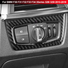 Load image into Gallery viewer, Carbon Fiber Auto Headlight Switch Frame Interior Cover Trim Accessories For BMW F30 F31 F32 F33 F34 3Series 328I 325I 2013-2019
