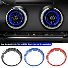 Load image into Gallery viewer, 4Pcs Car Air Outlet Cover Decoration Ring Stickers Decal Instruments for Audi A3 S3 Q2 2014-2020 Auto Interior Accessories