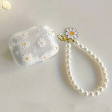 Load image into Gallery viewer, Wireless Bluetooth case for AirPods1/2 AirPods3 AirPods pro and pro2 Tpu Flower Pattern Earphone Cover with Imitation Pearl Chain