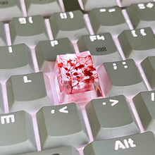 Load image into Gallery viewer, High Quality Epoxy DIY Translucent Leaves Dry Flowers Paper Cross Axis Mechanical Keyboard Keycap Universal Accessories