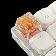 Load image into Gallery viewer, High Quality Epoxy DIY Translucent Leaves Dry Flowers Paper Cross Axis Mechanical Keyboard Keycap Universal Accessories