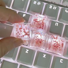 Load image into Gallery viewer, High Quality Epoxy DIY Translucent Leaves Dry Flowers Paper Cross Axis Mechanical Keyboard Keycap Universal Accessories