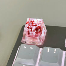 Load image into Gallery viewer, High Quality Epoxy DIY Translucent Leaves Dry Flowers Paper Cross Axis Mechanical Keyboard Keycap Universal Accessories