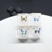 Load image into Gallery viewer, 4Pcs New Translucent Glitter Butterfly Keycaps Cross Axis Resin Mechanical Keyboard Keycaps With Accessories