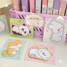 Load image into Gallery viewer, Cute Animal Sticky Notes Cute Cartoon Memo Pad Ins Kawaii Stationery Posted Tabs Its Memo Message Paper School Supplies