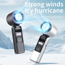 Load image into Gallery viewer, 4000mAh USB Rechargeable Fan Handheld Ice Cooling Fan Refrigeration Turbo Digital Display Electric Fan Office Desktop Outdoor