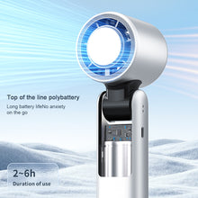 Load image into Gallery viewer, 4000mAh USB Rechargeable Fan Handheld Ice Cooling Fan Refrigeration Turbo Digital Display Electric Fan Office Desktop Outdoor