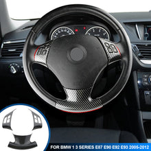 Load image into Gallery viewer, 3Pcs/Set Carbon Fiber Steering Wheel Cover Decorative Patch For BMW 1 3 Series E87 E90 E92 E93 2005-2012