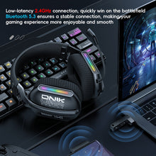 Load image into Gallery viewer, 5.3 Three-Mode E-Sports Gaming Headphones With Pluggable Microphone RGB Lighting Effect Over-Ear Noise-Cancelling Bluetooth Headphones