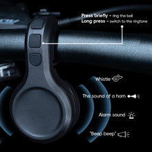 Load image into Gallery viewer, Bicycle Electric Horn Alarm With Anti-Theft Alarm Function Adjustable Super-Loud Bicycle Bell USB Charging
